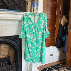 Aryeh Mint Green Floral Dress‎ with ruffle bell sleeve. Worn 2-3 times